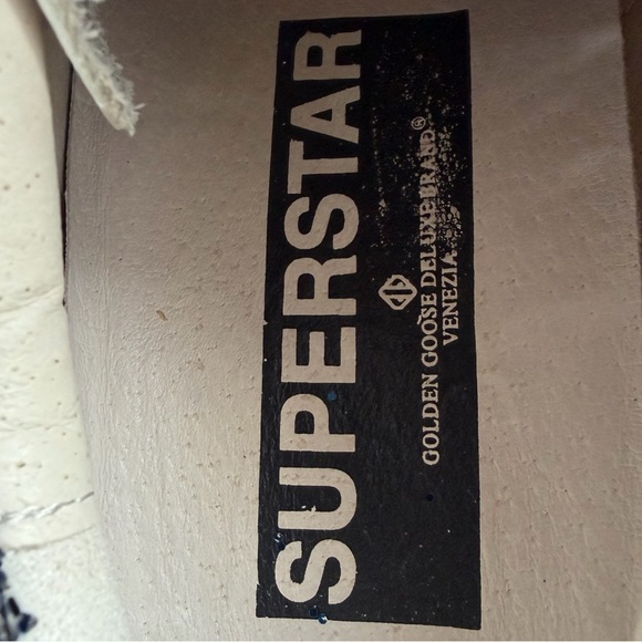 Golden Goose Hi Star Platform White & Navy Shoes - Picture 8 of 10